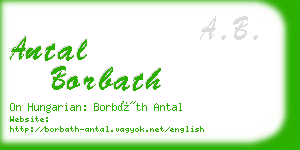 antal borbath business card